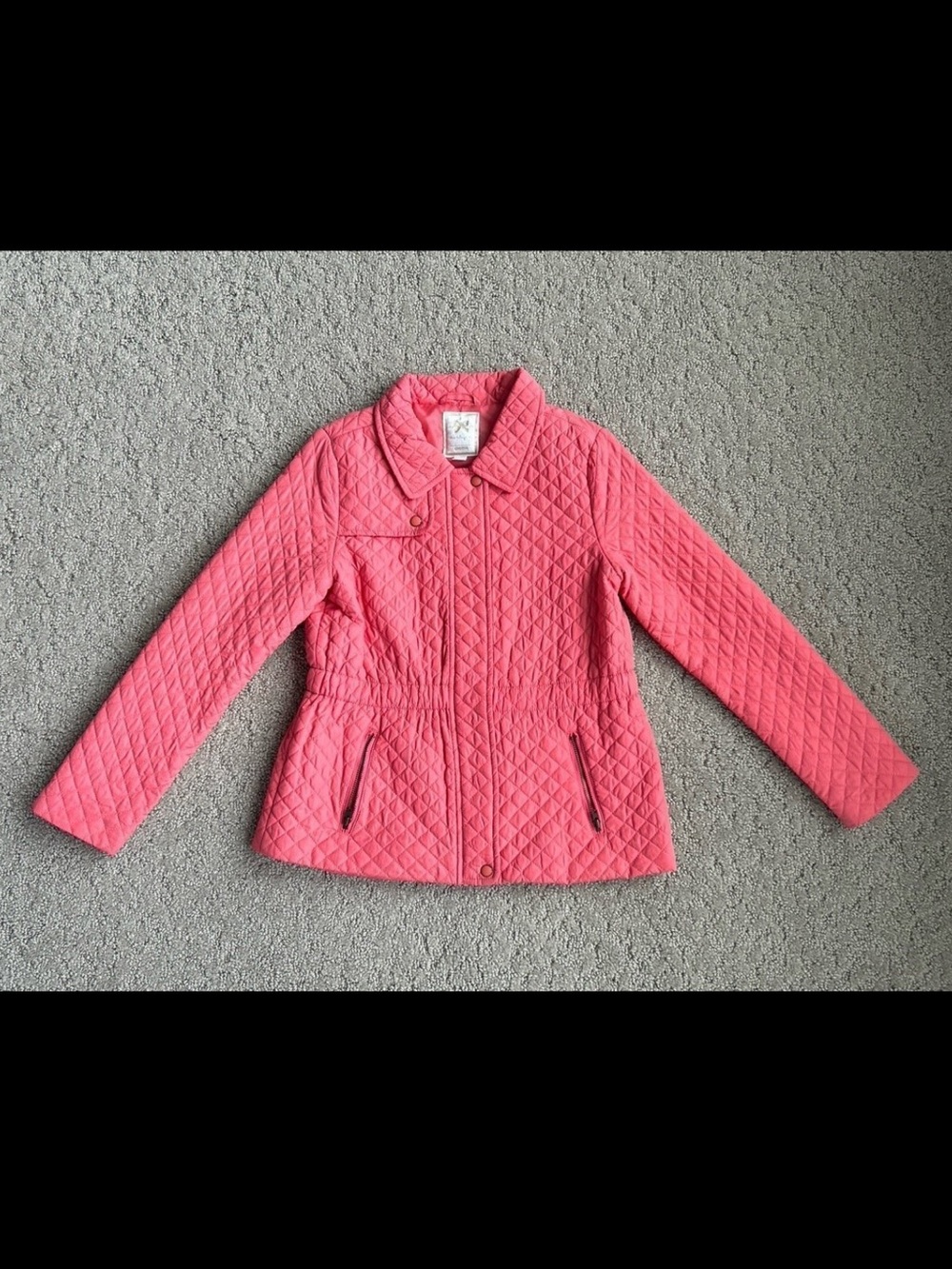 Gymboree Quilted Coral Jacket Coat Kitty in Pink Girls’s Large 10/12